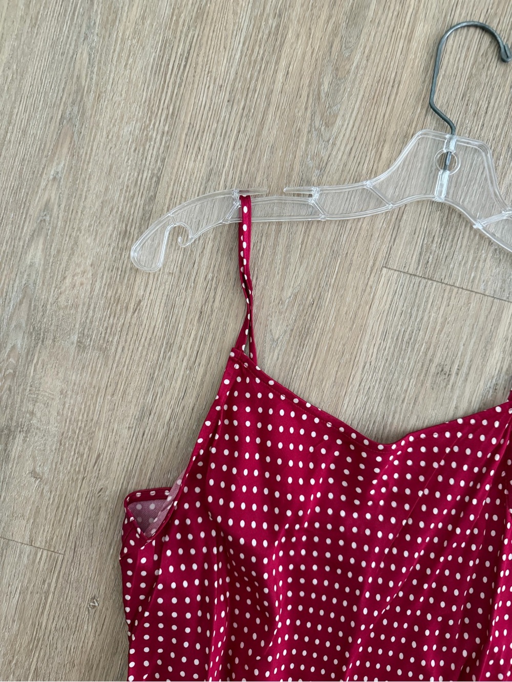 LOFT Cherry Red Polka Dot Maxi Slip Dress - Picture 4 of 11